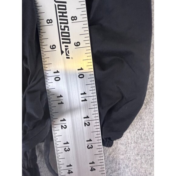 LOFT Maxi Dress Women's XXS Black V-Neck Ruche Pleated A-Line Puff Sleeve - Picture 5 of 11